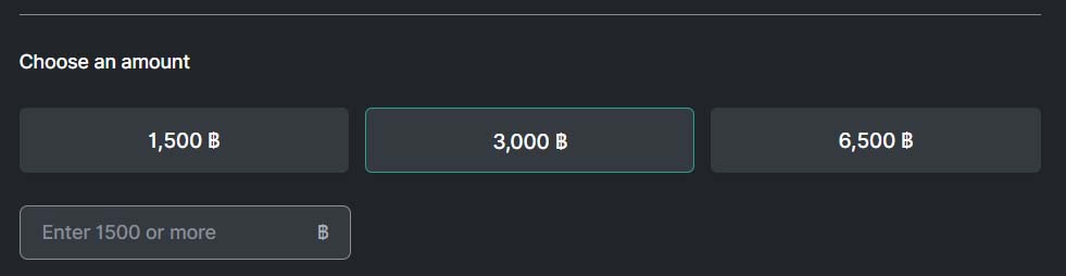 Choose a Thai cooking class gift card amount