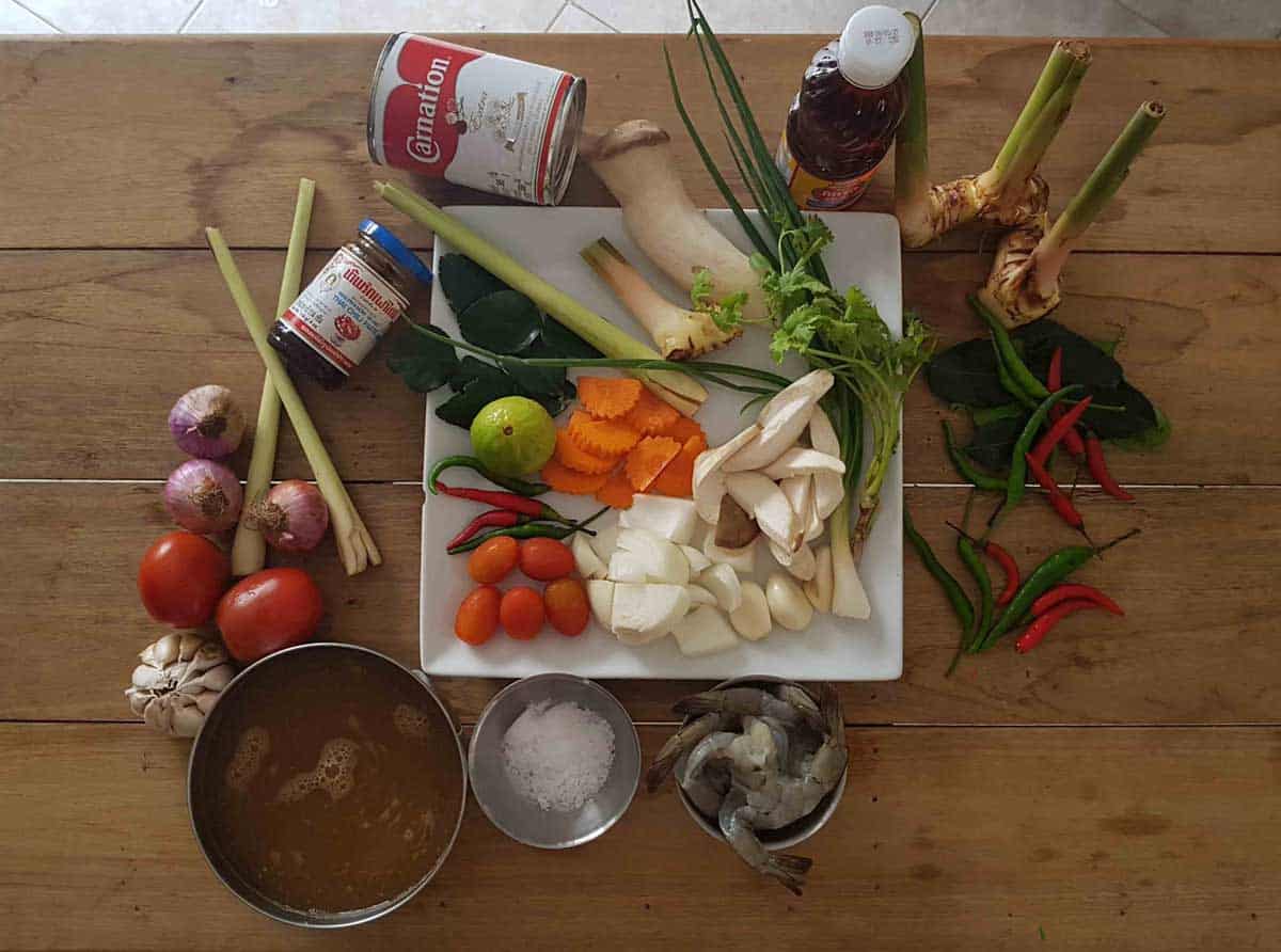 Tom Yum Soup ingredients